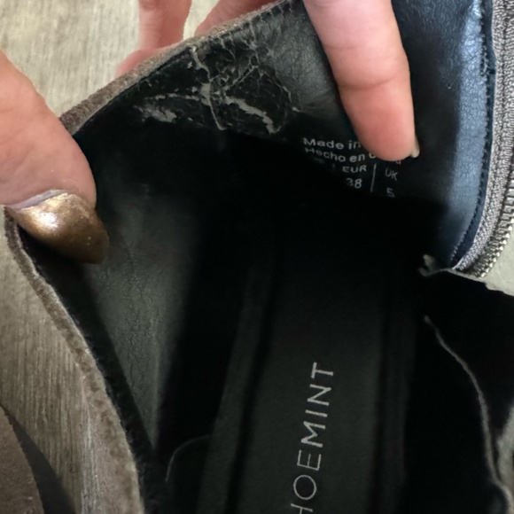 mushroom suede leather flat ankle boots - Picture 5 of 6